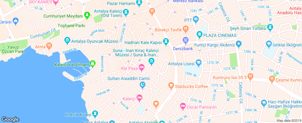 Отель Otantik Butik Otel на карте Турции