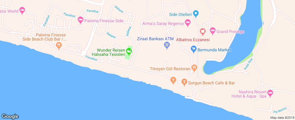 Отель Otium Seven Seas на карте Турции