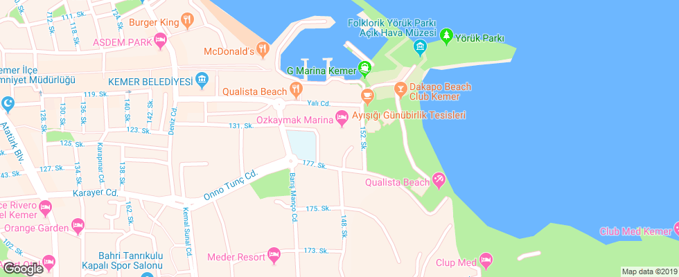 Отель Ozkaymak Marina на карте Турции