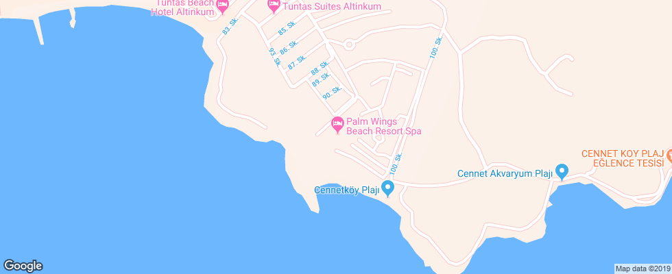 Отель Palm Wings Beach Resort на карте Турции
