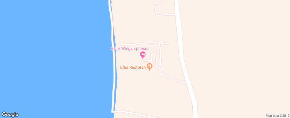 Отель Palm Wings Ephesus Beach Resort на карте Турции
