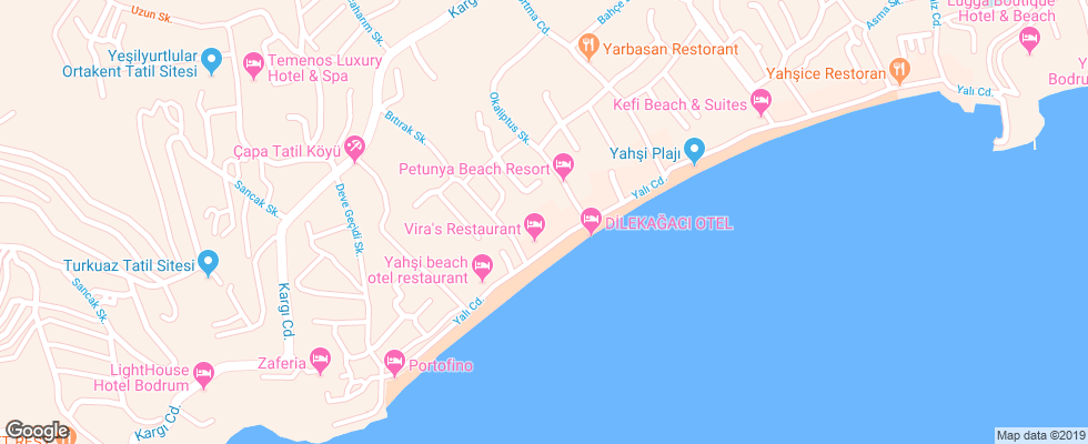 Отель Petunya Beach Resort на карте Турции
