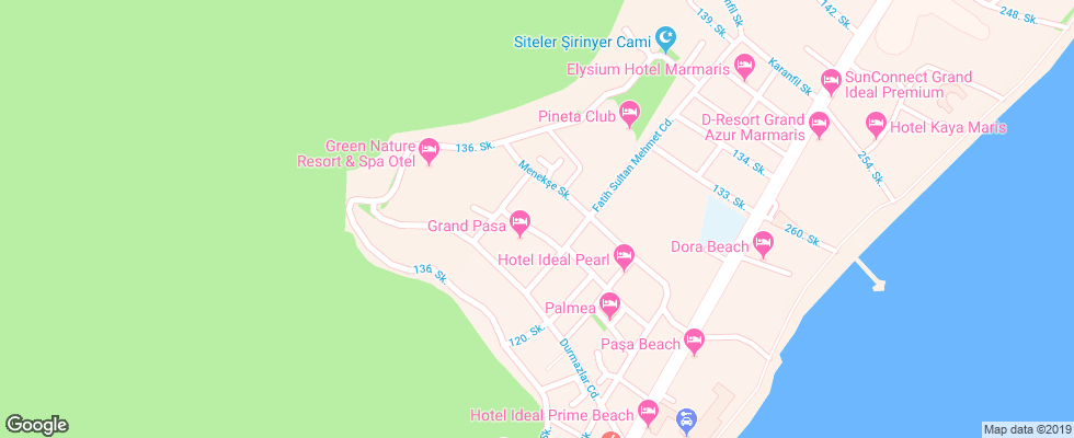 Отель Pineta Park Deluxe на карте Турции