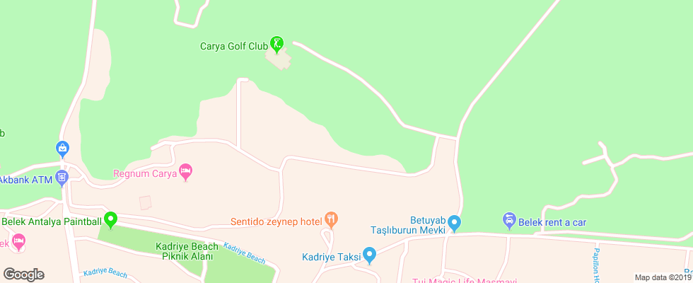 Отель Regnum Carya Golf & Spa на карте Турции