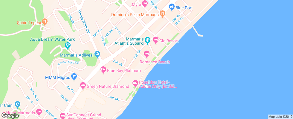 Отель Romance на карте Турции