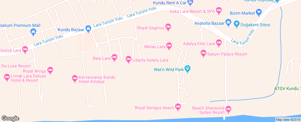 Отель Royal Holiday Palace на карте Турции