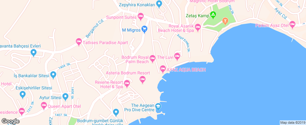 Отель Salinas Beach на карте Турции