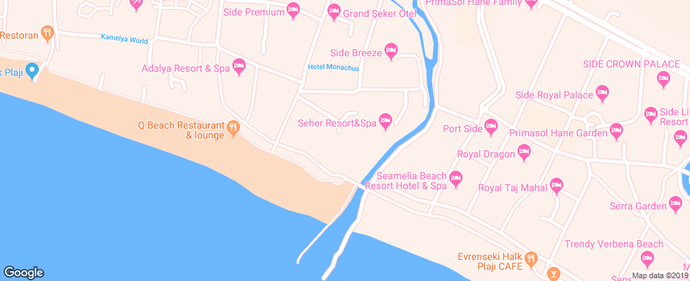 Отель Seashell Resort & Spa на карте Турции