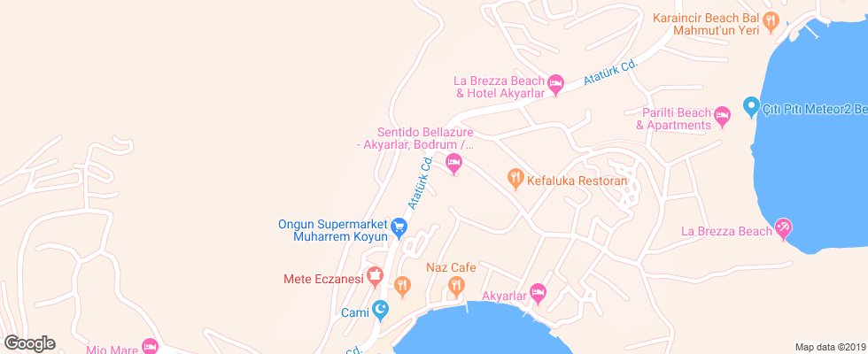 Отель Sentido Bellazure на карте Турции