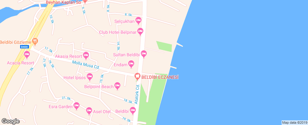 Отель Sentido Sultan Beldibi Managed By Paloma Hotels на карте Турции