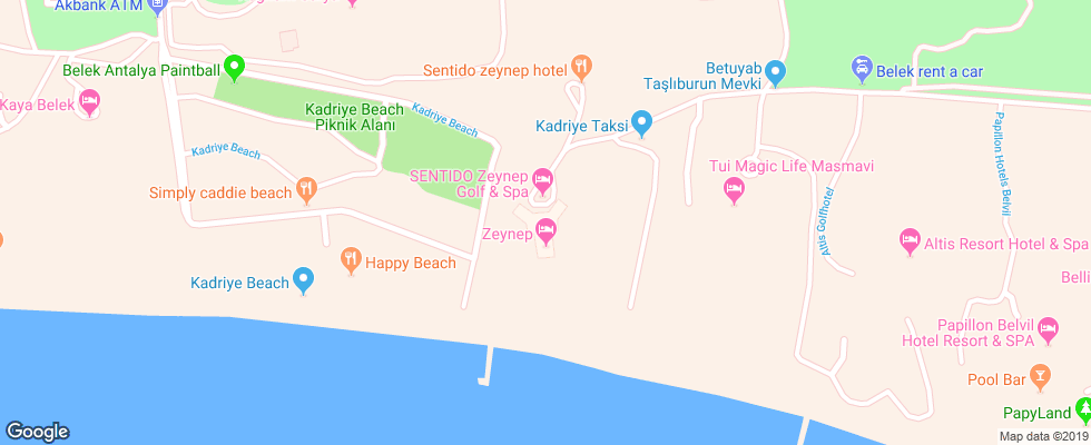 Отель Sentido Zeynep Golf & Spa на карте Турции