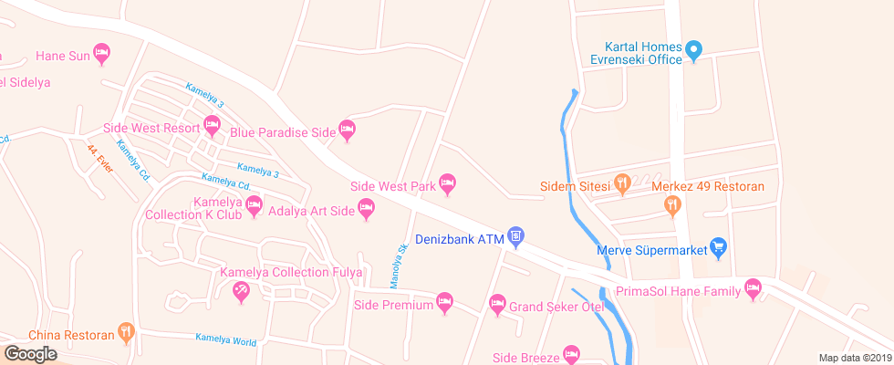 Отель Side West Park на карте Турции