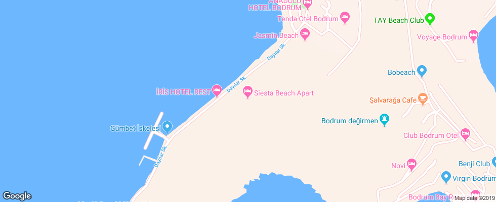 Отель Siesta Beach Apart на карте Турции