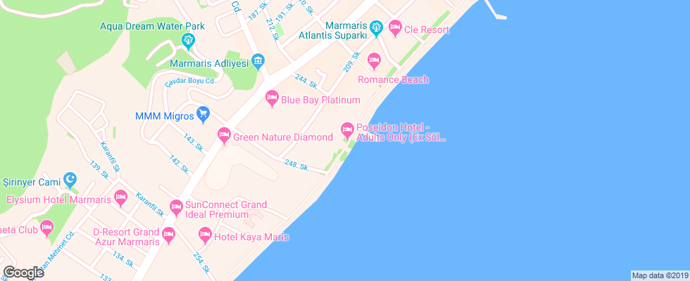 Отель Sol Beach на карте Турции