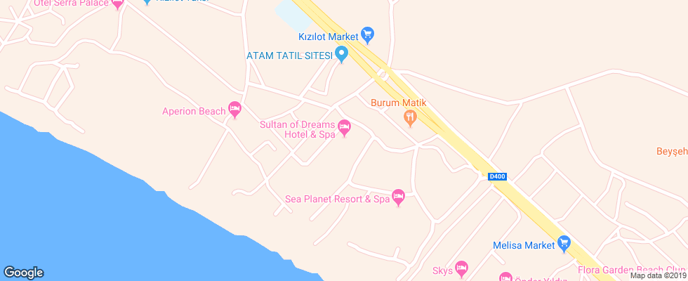 Отель Sultan Of Dreams на карте Турции