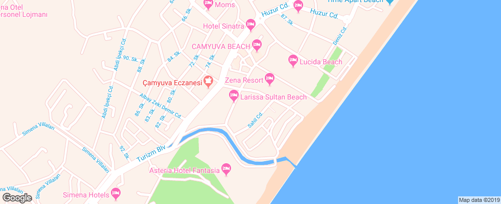 Отель Sunland Beach на карте Турции