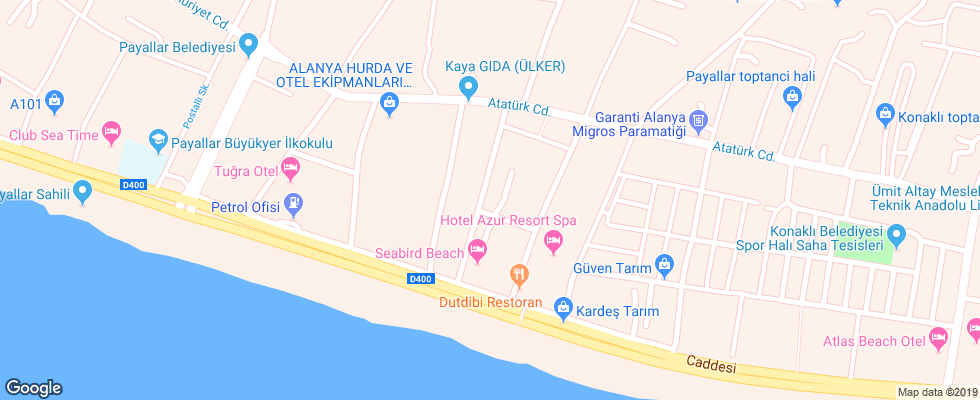 Отель Sunside Beach Hotel на карте Турции