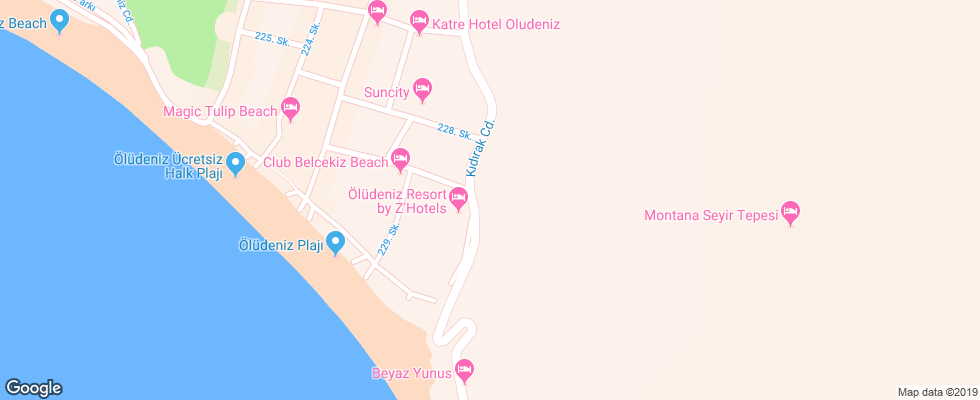 Отель Symbola Oludeniz Beach Hotel на карте Турции
