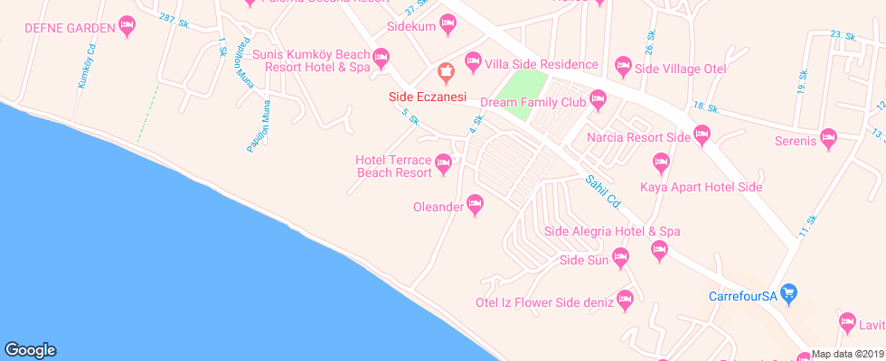 Отель Terrace Beach Resort на карте Турции