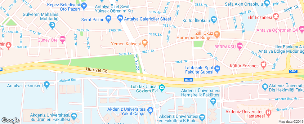 Отель The Corner Park на карте Турции