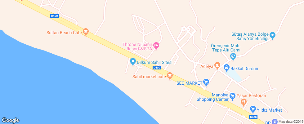 Отель Throne Beach Resort & Spa на карте Турции