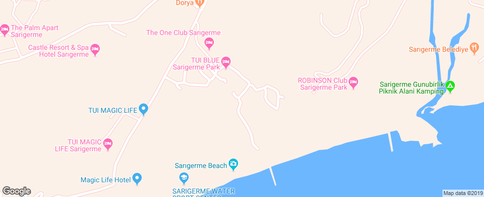 Отель Tui Blue Sarigerme Park на карте Турции