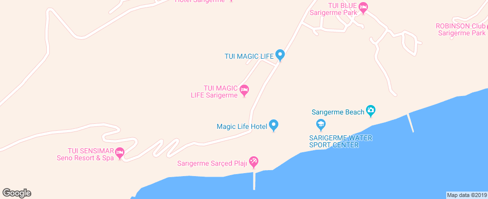 Отель Tui Magic Life Sarigerme на карте Турции