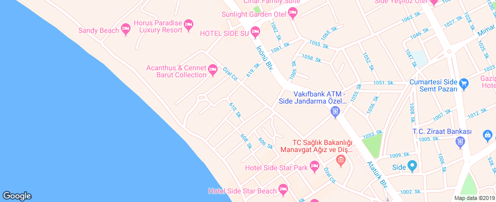 Отель Tui Sensimar Barut Andiz на карте Турции