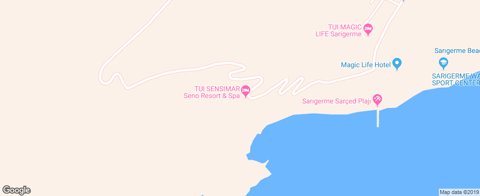 Отель Tui Sensimar Seno Resort & Spa на карте Турции
