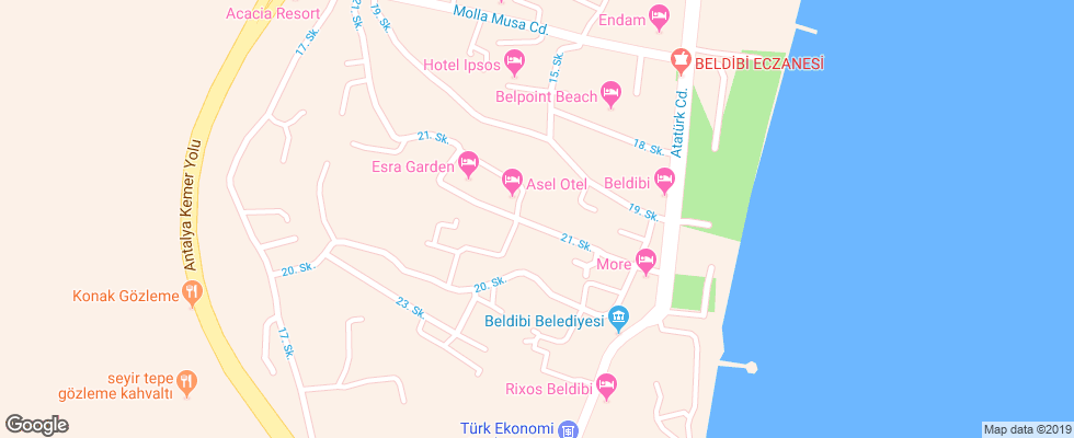 Отель Tunc Zara на карте Турции
