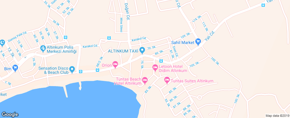 Отель Tuntas Apart Didim на карте Турции