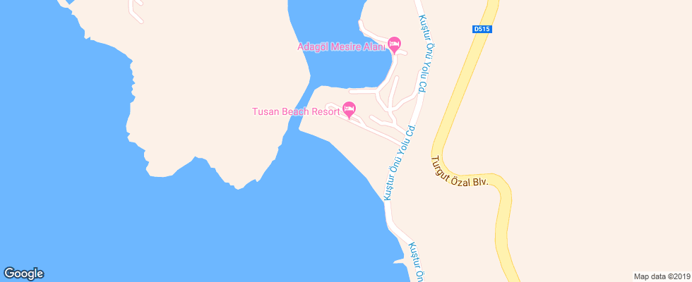 Отель Tusan Beach Resort на карте Турции