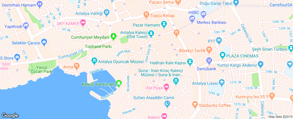 Отель Tuvana на карте Турции