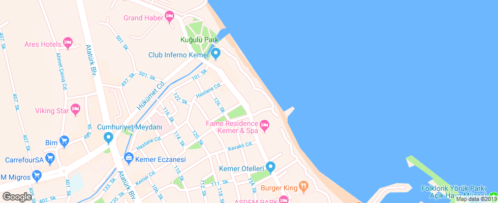 Отель Valeri Beach на карте Турции