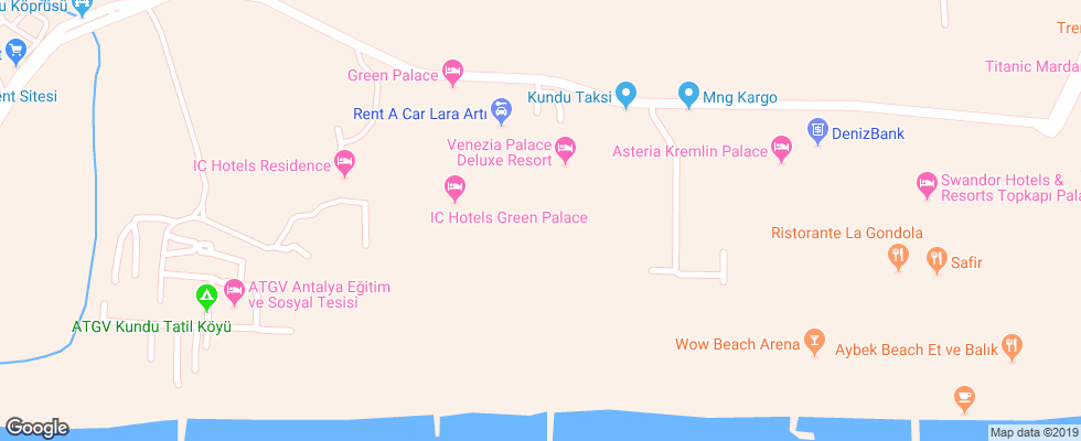 Отель Venezia Palace на карте Турции