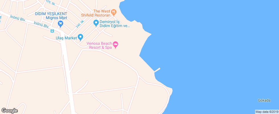 Отель Venosa Beach Resort & Spa на карте Турции