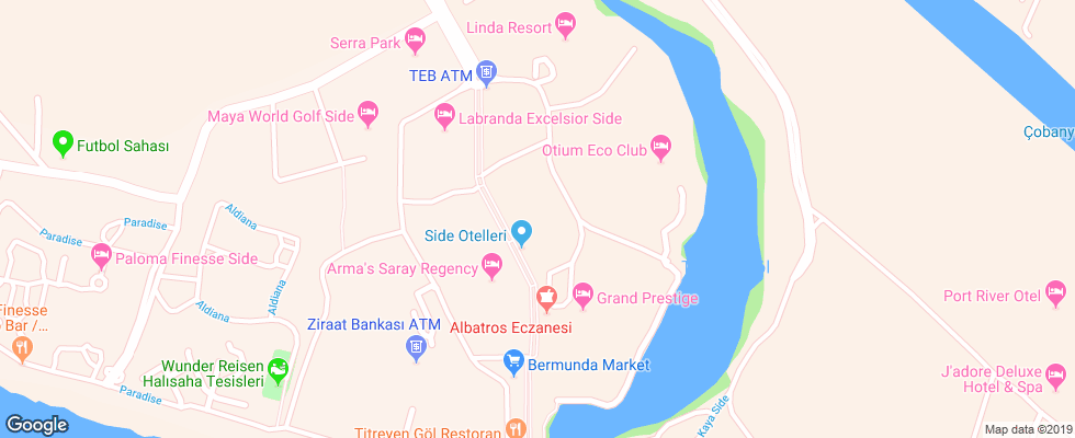 Отель Venus Hotel на карте Турции