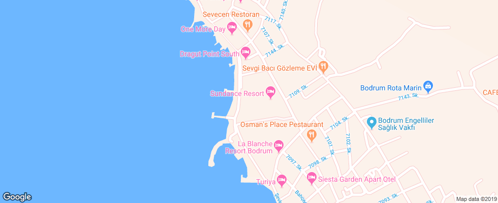 Отель Vera Aegean Dream Resort на карте Турции