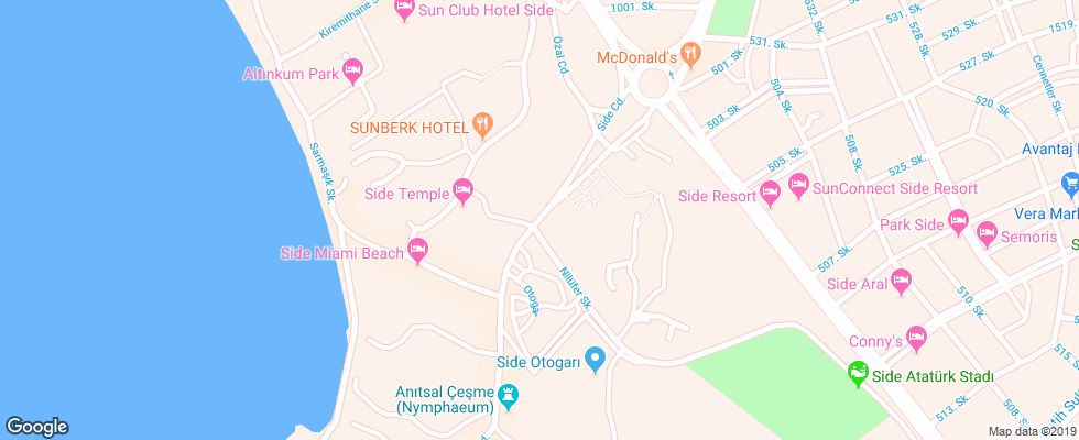 Отель Villa Side на карте Турции