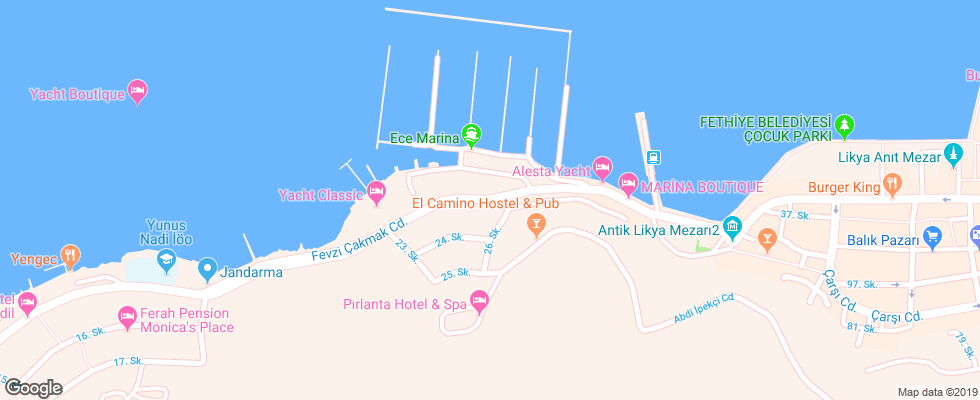 Отель Yacht Boutique на карте Турции