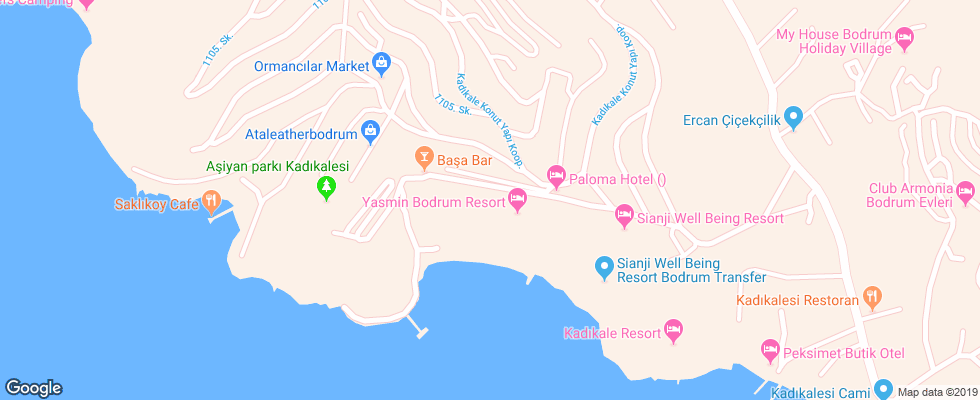 Отель Yasmin Resort на карте Турции