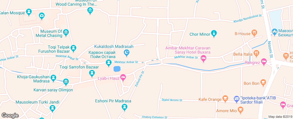 Отель Aist Plus на карте Узбекистана