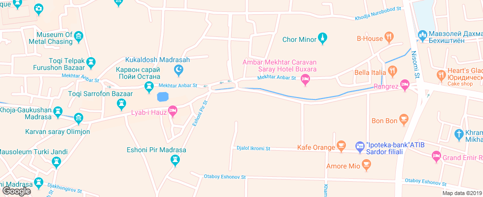 Отель Amelia Boutique на карте Узбекистана