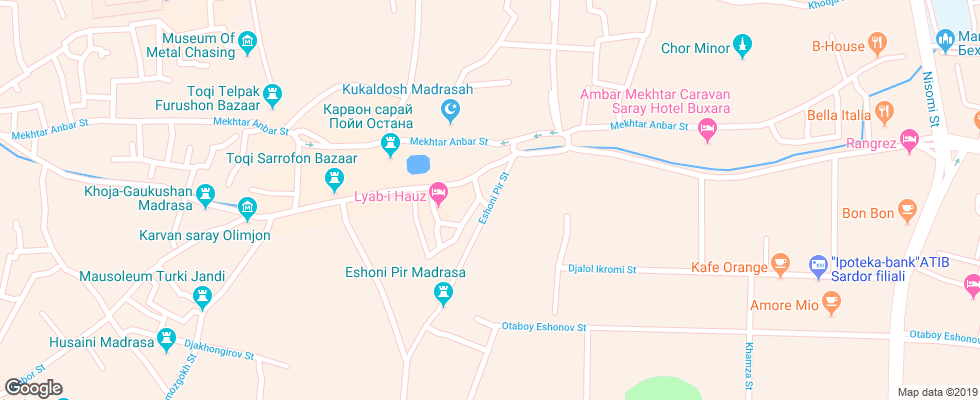Отель Dargoh на карте Узбекистана
