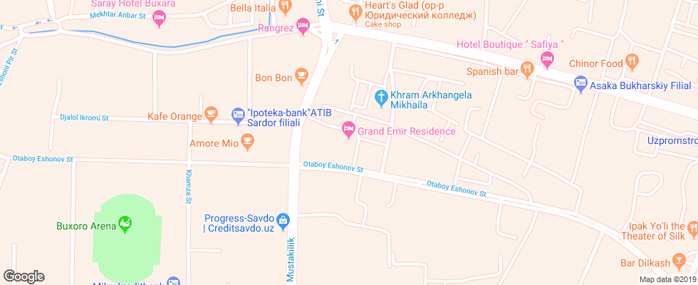 Отель Grand Emir Residence на карте Узбекистана