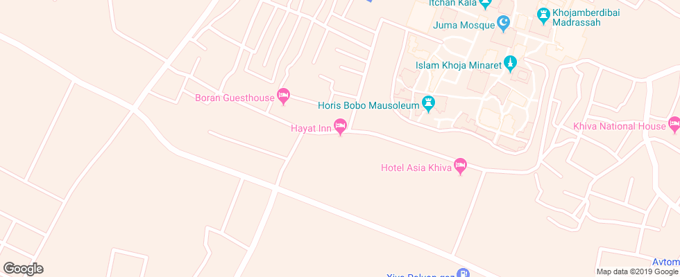 Отель Hayat Inn на карте Узбекистана