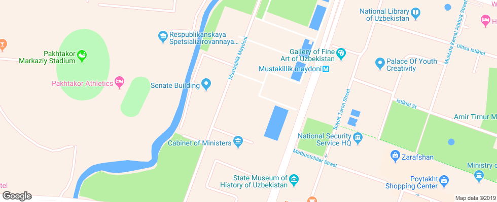 Отель International на карте Узбекистана