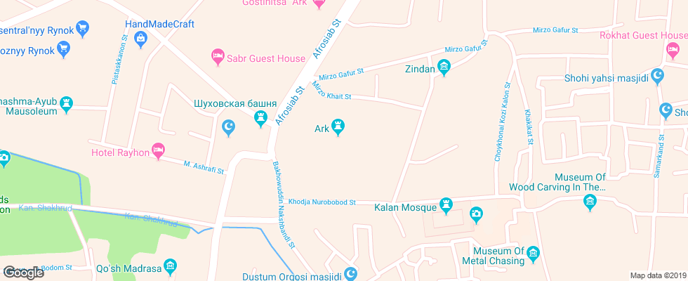 Отель K.komil на карте Узбекистана