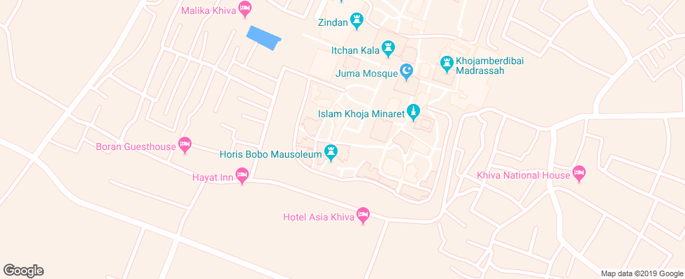 Отель Kala на карте Узбекистана
