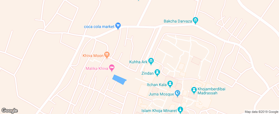 Отель Old Khiva на карте Узбекистана